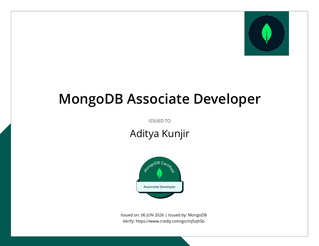 MongoDB Associate Developer (Python) certificate